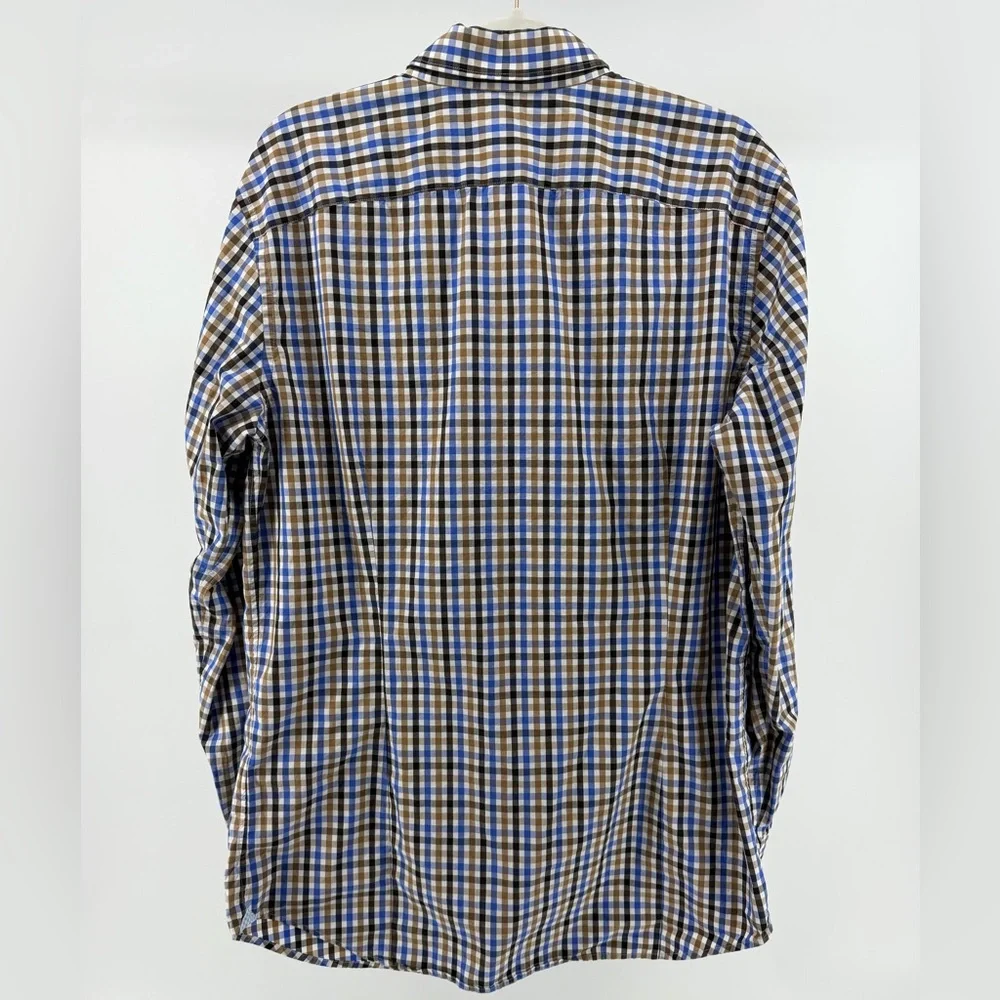 Banana Republic Supima Cotton Grant Fit Check Plaid Button-Up Shirt, Men's Large